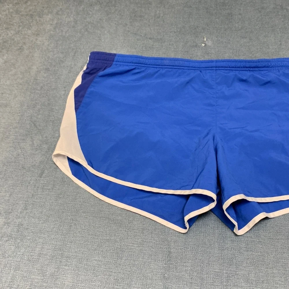 Nike Dri Fit Running Athletic Shorts Womens XL Blue Mesh Side Panels Activewear